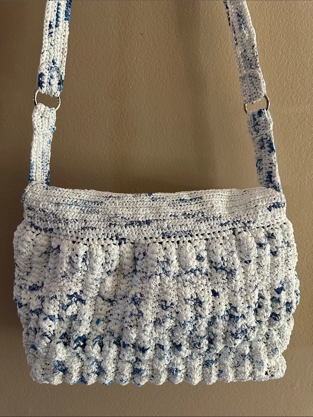 Upcycled Plarn 3-Piece Accessories Set: Shoulder Bag, Matching Hat & Coin Pouch